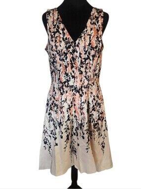 White House Black Market V-Neck Floral Midi Dress, 10